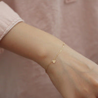 Gold Plated Sterling Silver Heart You and I Bracelet