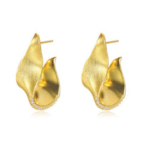 Gold Plated Sterling Silver Irregular Twist Earrings