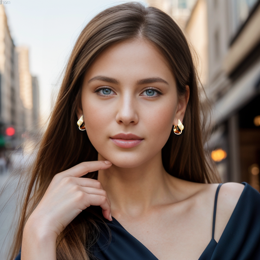 Gold Plated Sterling Silver Irregular Twist Earrings