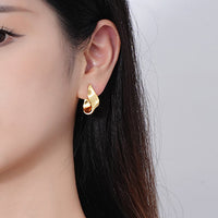 Gold Plated Sterling Silver Irregular Twist Earrings