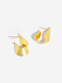 Gold Plated Sterling Silver Irregular Twist Earrings