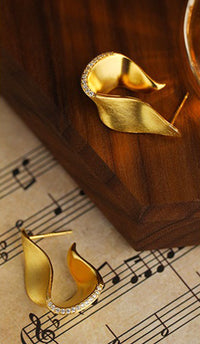 Gold Plated Sterling Silver Irregular Twist Earrings