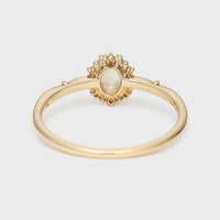 Gold Plated Sterling Silver Natural Oval Moonstone Ring