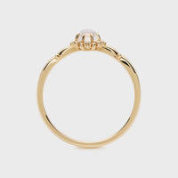 Gold Plated Sterling Silver Natural Oval Moonstone Ring