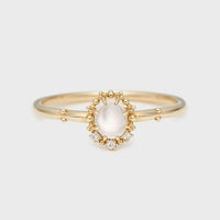Gold Plated Sterling Silver Natural Oval Moonstone Ring