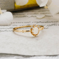 Gold Plated Sterling Silver Natural Oval Moonstone Ring
