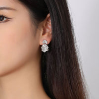 Gold Plated Sterling Silver Leaf Flower Earrings
