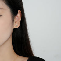 Gold Plated Sterling Silver Tiny Moon & Star Studs