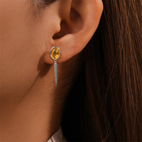 Gold Plated Sterling Silver Yellow Cone Drop Earrings