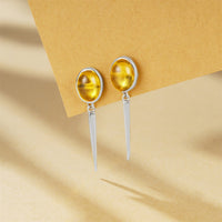 Gold Plated Sterling Silver Yellow Cone Drop Earrings