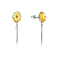 Gold Plated Sterling Silver Yellow Cone Drop Earrings