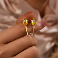 Gold Plated Sterling Silver Yellow Cone Drop Earrings