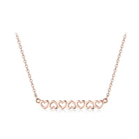 Sterling Silver Hollow Heart Bar Necklace