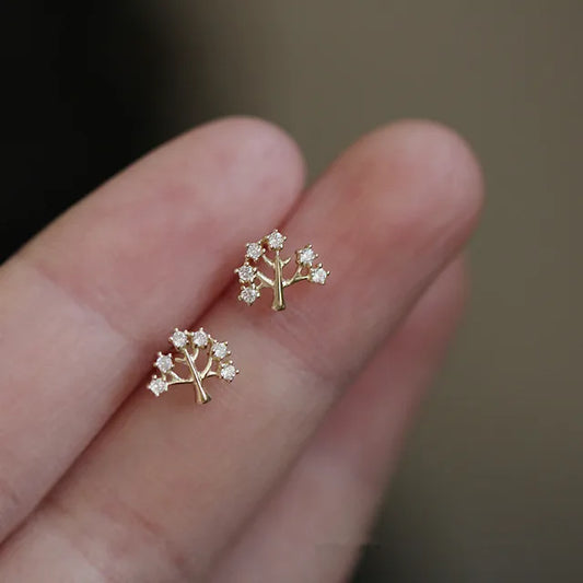 Sterling Silver Tree of Life Stud Earrings