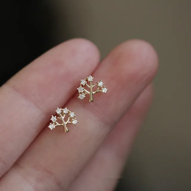 Sterling Silver Tree of Life Stud Earrings