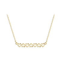 Sterling Silver Hollow Heart Bar Necklace