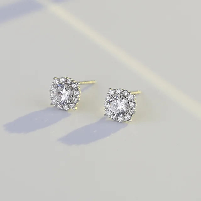 Sterling Silver Cubic Zirconia Stud Earrings