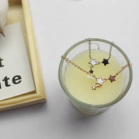 White Rose Enamel Star Sterling Silver Anklet