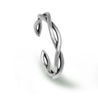 Double Twist Adjustable Sterling Silver Ring