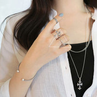 Double Twist Adjustable Sterling Silver Ring