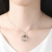 Wave Necklace with Natural Pearl and Cubic Zirconia in 925 Sterling Silver