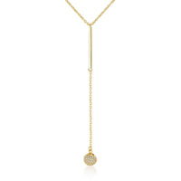 Dangling Crystal Ball Necklace, 925 Sterling Silver
