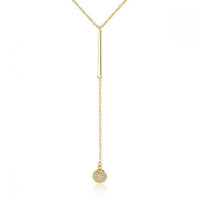 Dangling Crystal Ball Necklace, 925 Sterling Silver