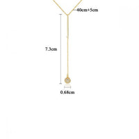 Dangling Crystal Ball Necklace, 925 Sterling Silver