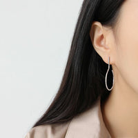 Geometric Semicircle 925 Sterling Silver Drop Earrings