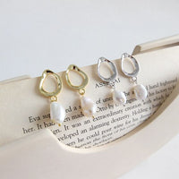 Natural Pearl 925 Sterling Silver Drop Earrings
