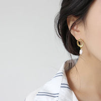 Natural Pearl 925 Sterling Silver Drop Earrings