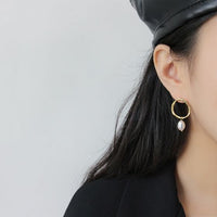 Irregular Natural Pearl Dangle Earrings 925 Sterling Silver