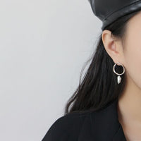 Irregular Natural Pearl Dangle Earrings 925 Sterling Silver