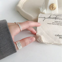 Concave Convex 925 Sterling Silver Adjustable Ring