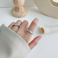 Ins Lines Cross Twisted Adjustable 925 Sterling Silver Ring