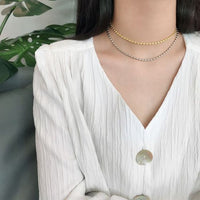 Oval Beads 925 Sterling Silver Choker Necklace
