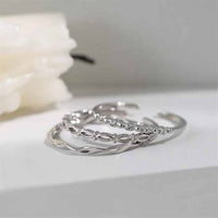 Simple Crystal Adjustable 925 Sterling Silver Ring
