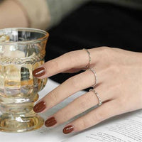 Simple Crystal Adjustable 925 Sterling Silver Ring