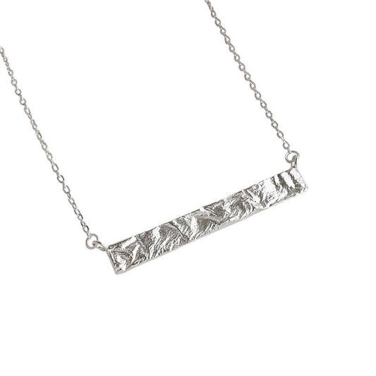 Geometry Rectangle Tag Necklace in 925 Sterling Silver
