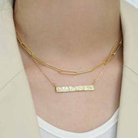 Geometry Rectangle Tag Necklace in 925 Sterling Silver