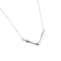 V Shape Letter 925 Sterling Silver Necklace