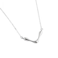 V Shape Letter 925 Sterling Silver Necklace