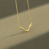 V Shape Letter 925 Sterling Silver Necklace