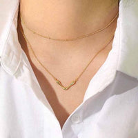 V Shape Letter 925 Sterling Silver Necklace