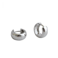 Mini Wide Circle 925 Sterling Silver Huggie Hoops