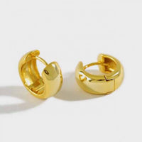 Mini Wide Circle 925 Sterling Silver Huggie Hoops