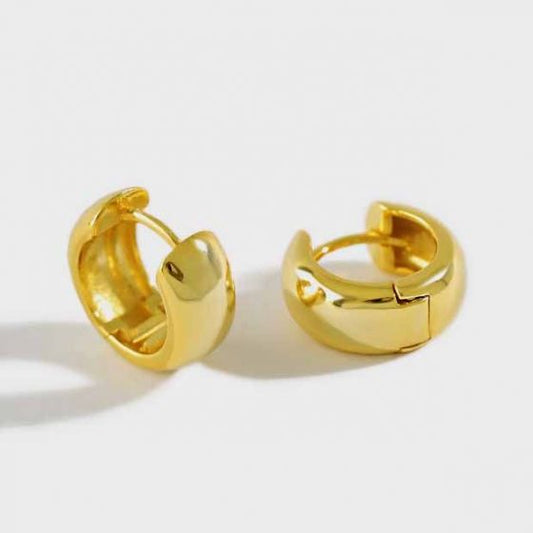 Mini Wide Circle 925 Sterling Silver Huggie Hoops
