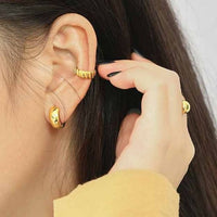Mini Wide Circle 925 Sterling Silver Huggie Hoops