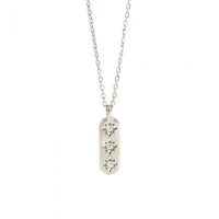 Crystal Geometry Star Tag 925 Sterling Silver Necklace