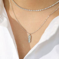 Crystal Geometry Star Tag 925 Sterling Silver Necklace
